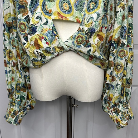Abercrombie & Fitch 2Piece Colorful Paisley Crop Top & Cami Long Sleeve Size L - Picture 7 of 14